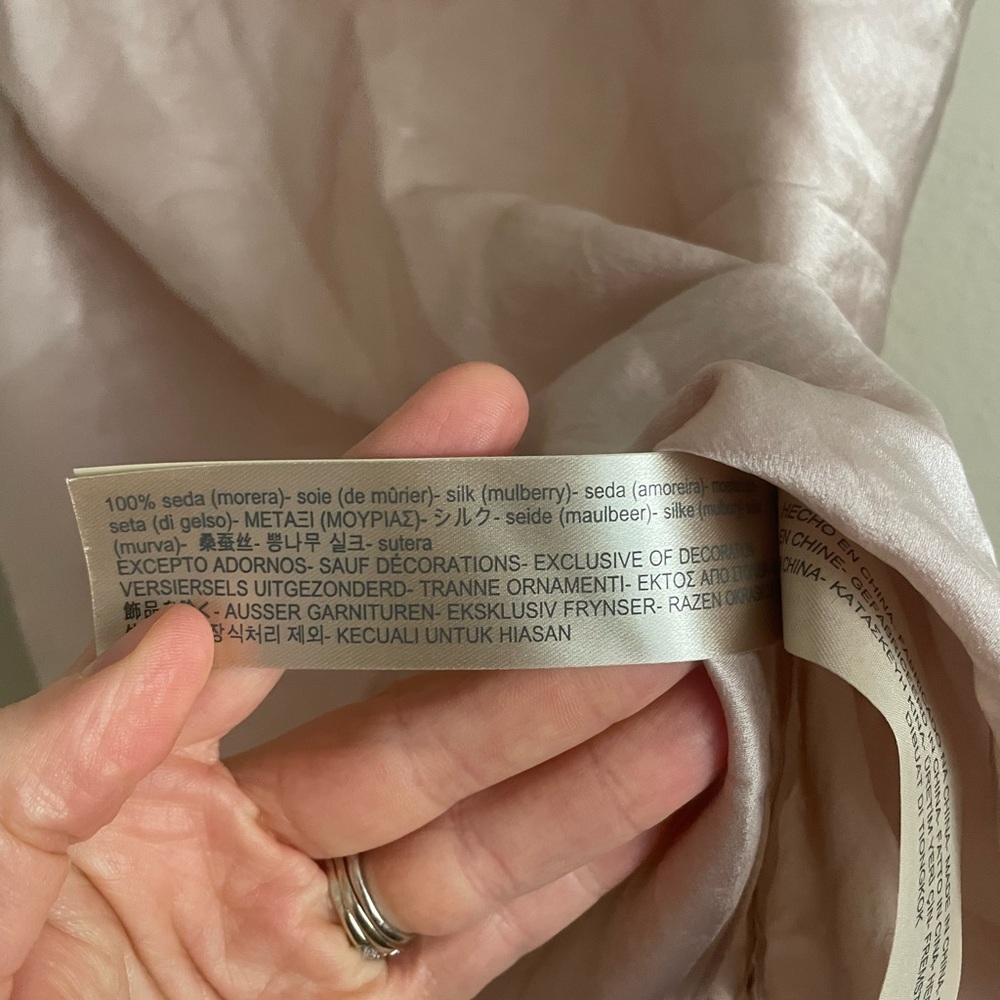 Massimo Dutti Blush Lace 100% Silk Camisole Tank Top Dainty Quiet Luxury 8 - Picture 8 of 8